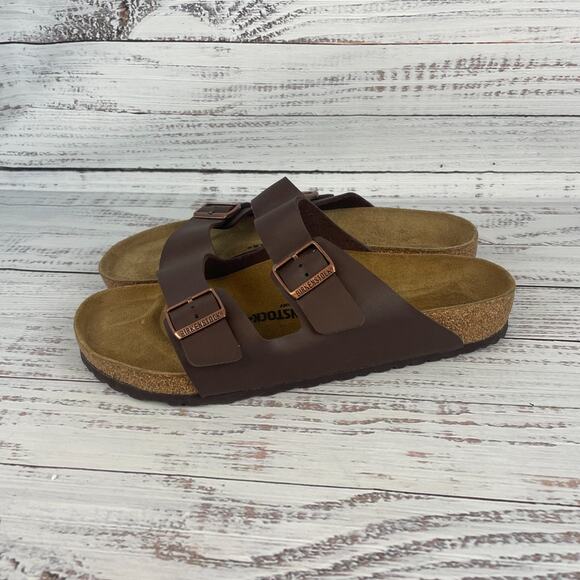 Birkenstock Arizona Birko-Flor Mens EU 46 US 12 Regular Sandals Dark Brown Leath main image 8